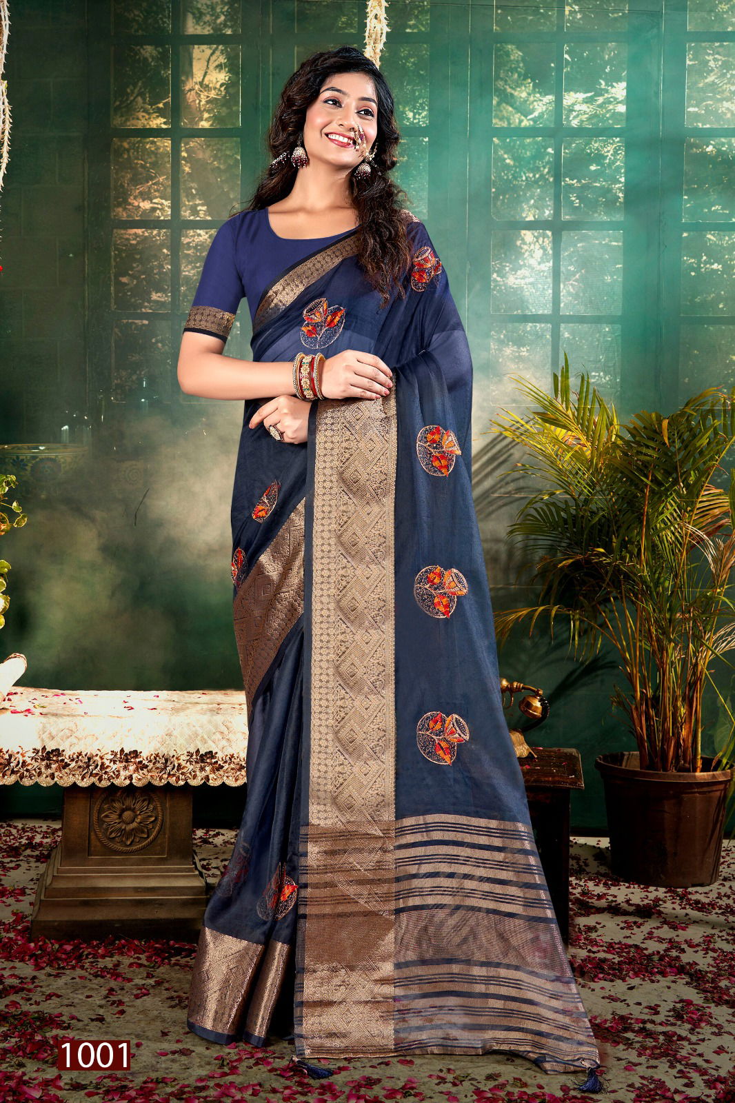 Lailla Vol 1 By Saroj Embroidery Organza Party Wear Sarees Wholesalers In Delhi
